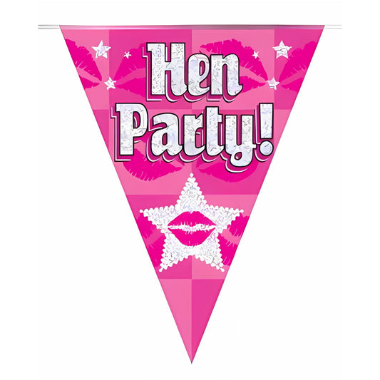 Pink Hen Party Bunting 11 Flags | Why Not Shop