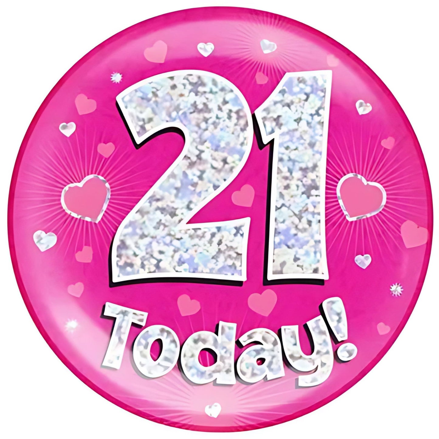 Pink 21st Birthday Jumbo Birthday Badges 6 Inches | Merthyr Tydfil | Why Not Shop Online