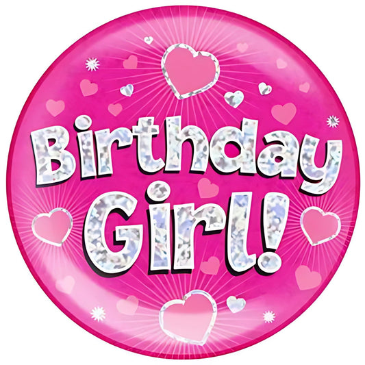 Pink Birthday Girl Jumbo Birthday Badges 6 Inches | Merthyr Tydfil | Why Not Shop Online
