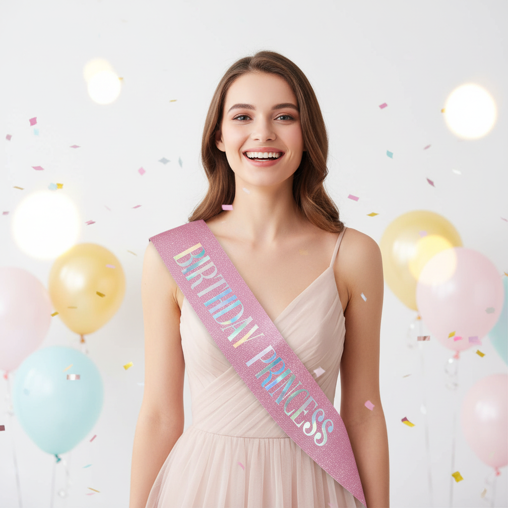 Pink Glitter Birthday Princess Sashes | Merthyr Tydfil | Why Not Shop Online