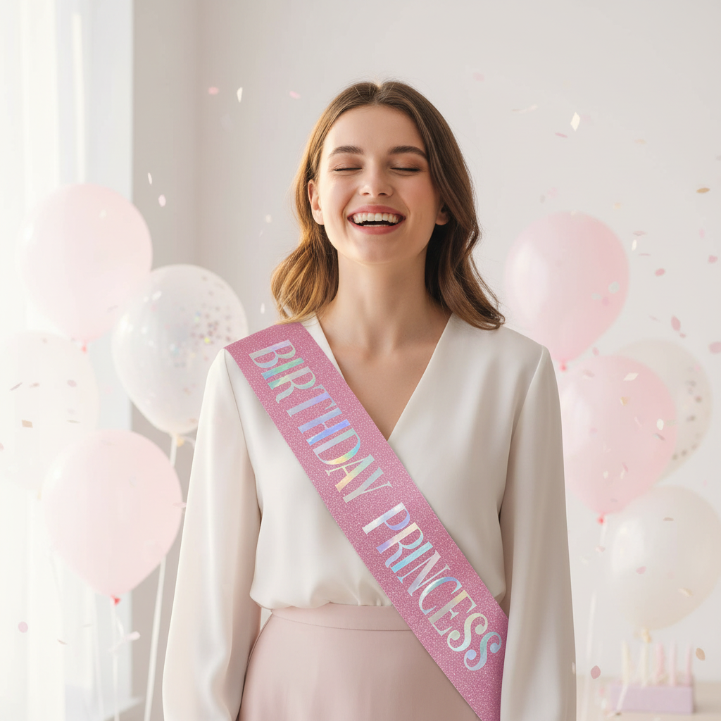 Pink Glitter Birthday Princess Sashes | Merthyr Tydfil | Why Not Shop Online