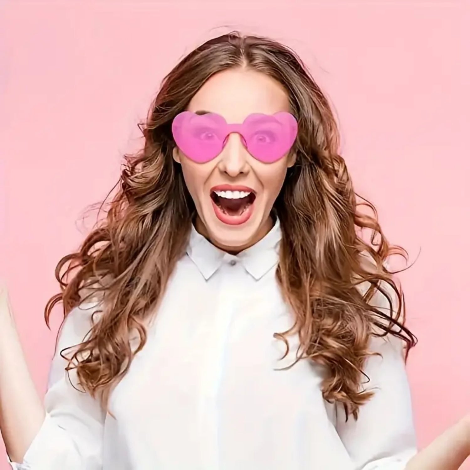 Pink Heart-Shaped Fashion Glasses for Women | Why Not Shop
