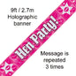 Pink Hen Party Holographic Banners | Merthyr Tydfil | Why Not Shop Online