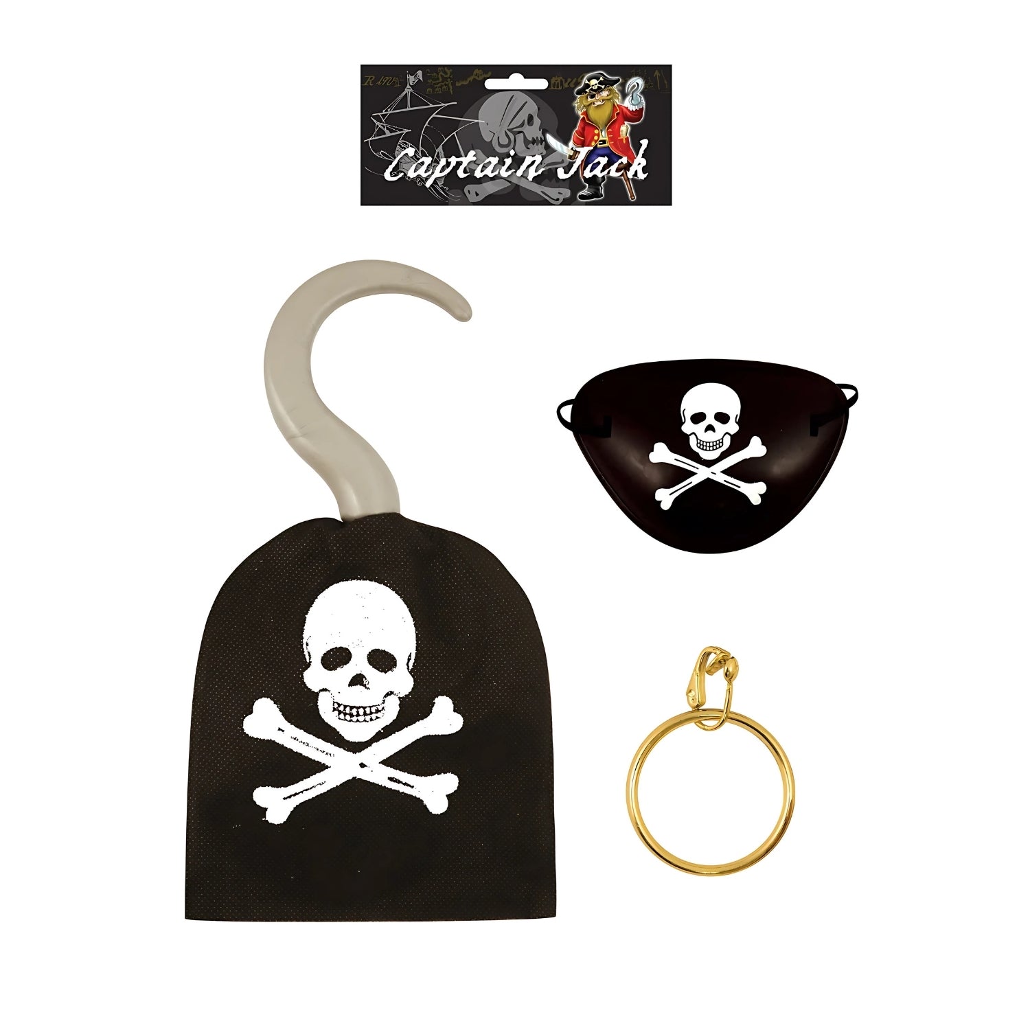Pirate Costume Accessory Set: Hook, Eyepatch, and Earring | Merthyr Tydfil | Why Not Shop Online