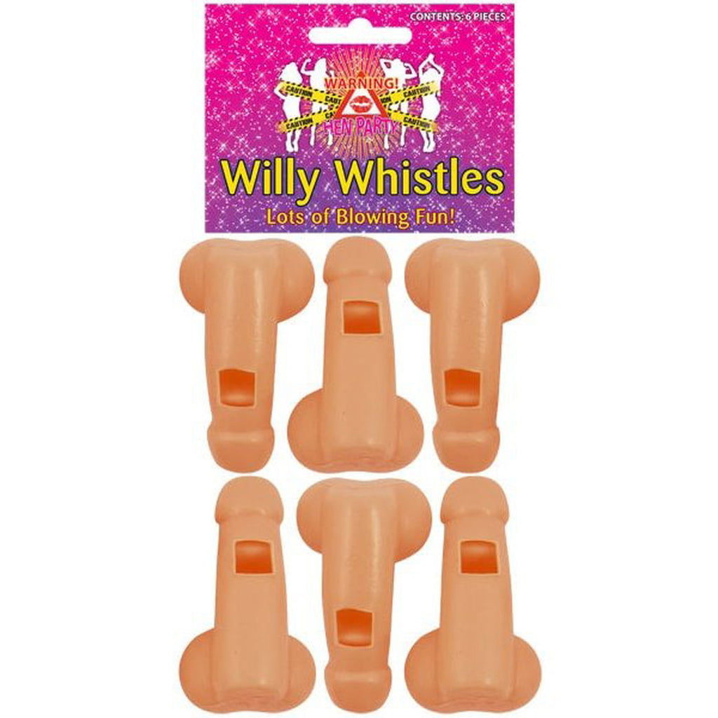 Plastic Hen Party Willy Whistles 58mm Pack of 6 | Why Not Shop