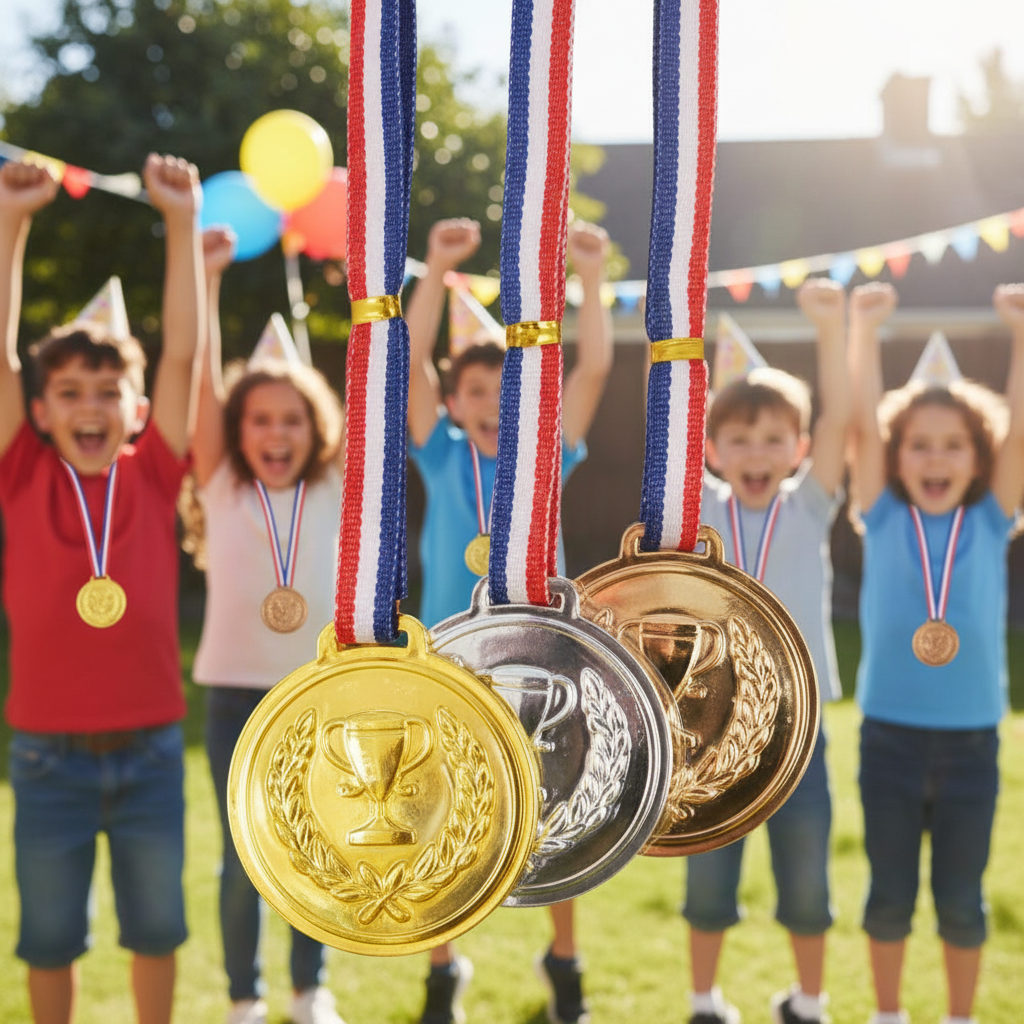 Plastic Award Medals With Neck Cord Bronze/Silver/Gold - Why Not Shop
