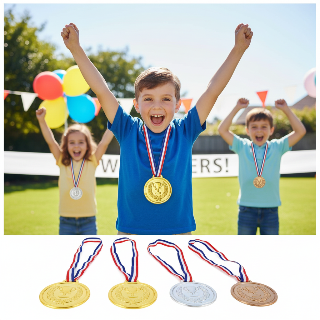 Plastic Award Medals With Neck Cord Bronze/Silver/Gold - Why Not Shop