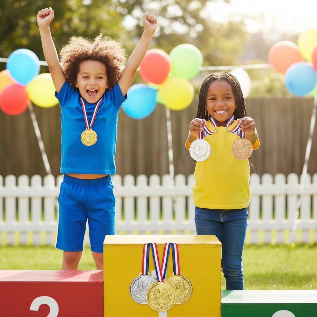 Plastic Award Medals With Neck Cord Bronze/Silver/Gold - Why Not Shop