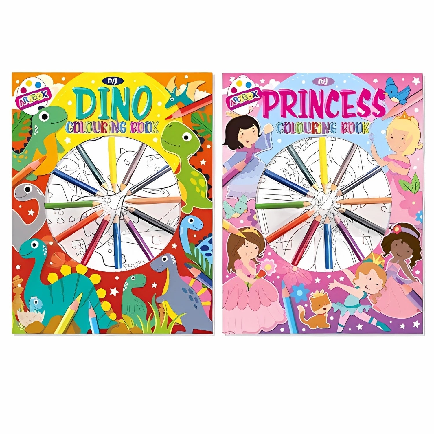 Princess/Dinsosaur Colouring Book & Pencils | Why Not Shop