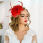 Red Faux Feather Fascinator On A Cocktail Hair Band | Merthyr Tydfil | Why Not Shop Online
