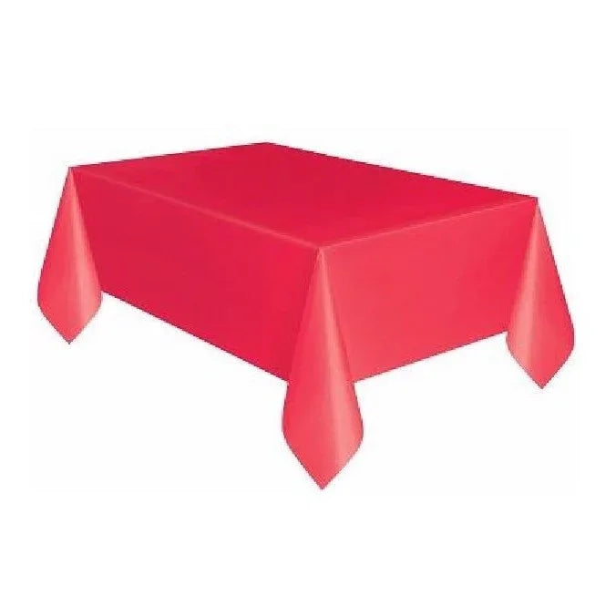 Red Plastic Table Covers For Parties And Events 1.37M X 2.74M - Why Not Shop