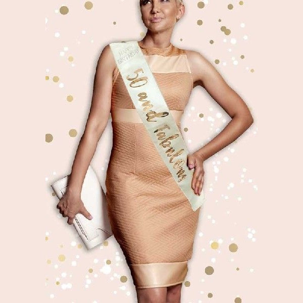 Rose Gold 50 & Fabulous Sash | Merthyr Tydfil | Why Not Shop Online