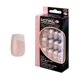 Royal 24 Short Square False Nail Tips French Manicure And Glue | Why Not Shop