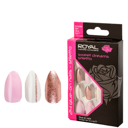 Royal 24 Stiletto False Nails And Glue Sweet Dreams | Merthyr Tydfil | Why Not Shop Online