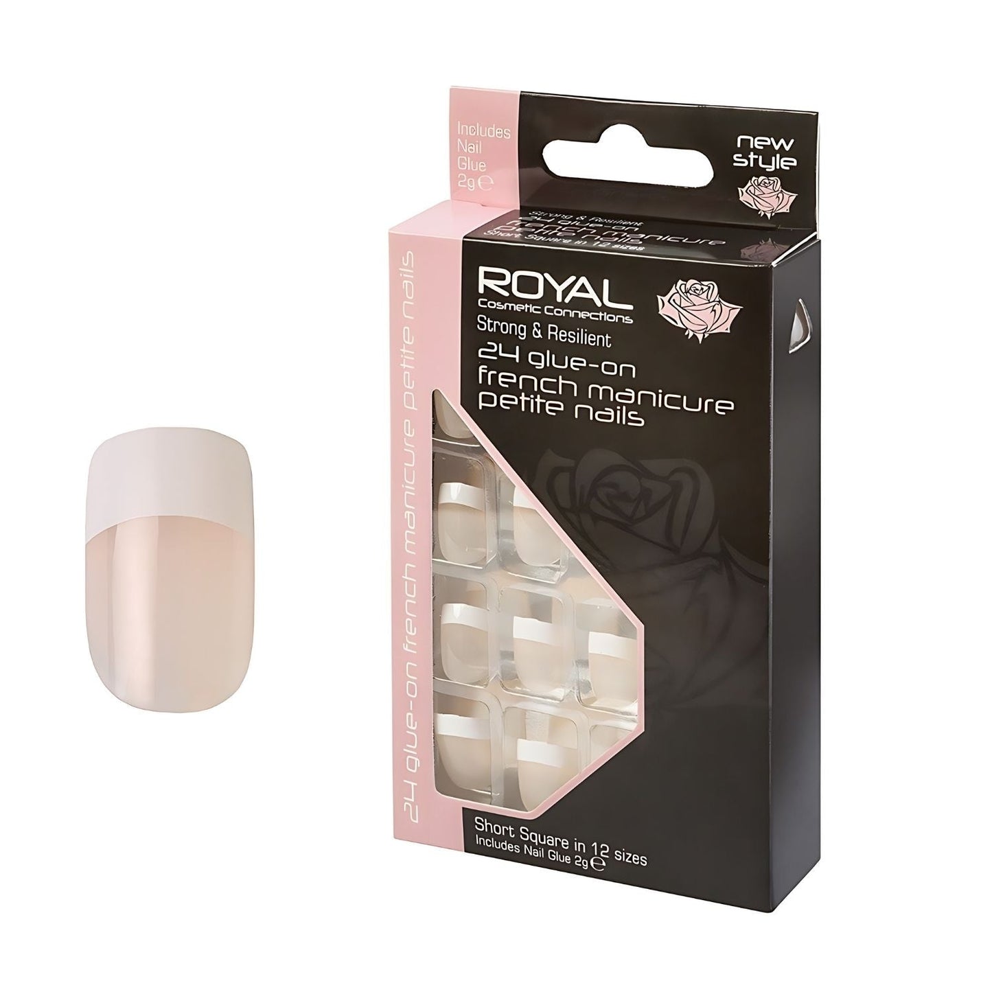 Royal 24 French Manicure Petite Nail Tips with 3g Glue | Why Not Shop