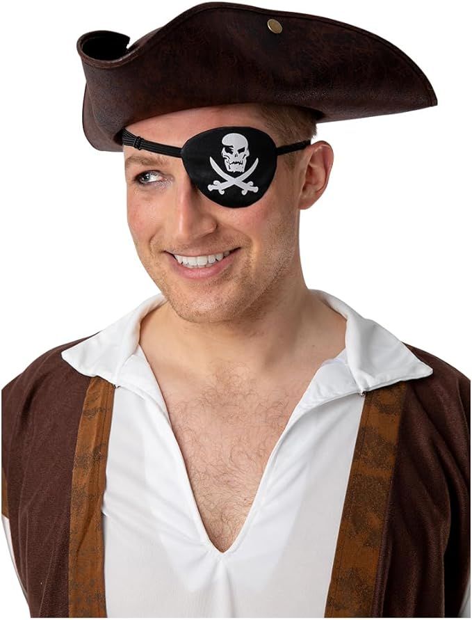 Satin Pirate Eye Patch Black & White | Why Not Shop