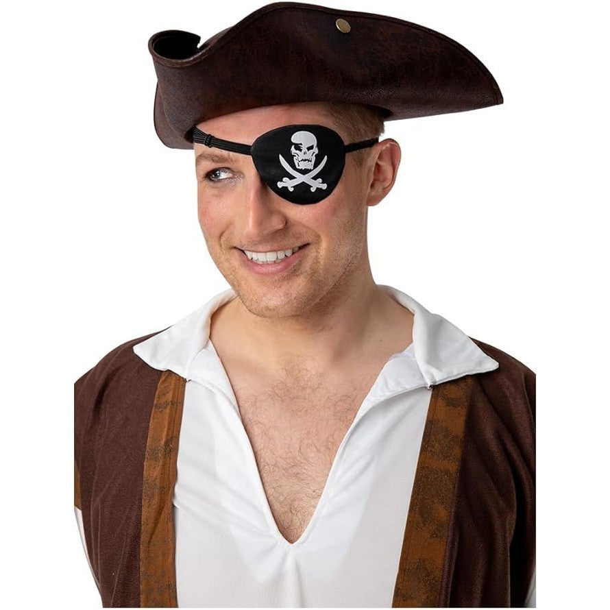 Satin Pirate Eye Patch Black & White | Why Not Shop