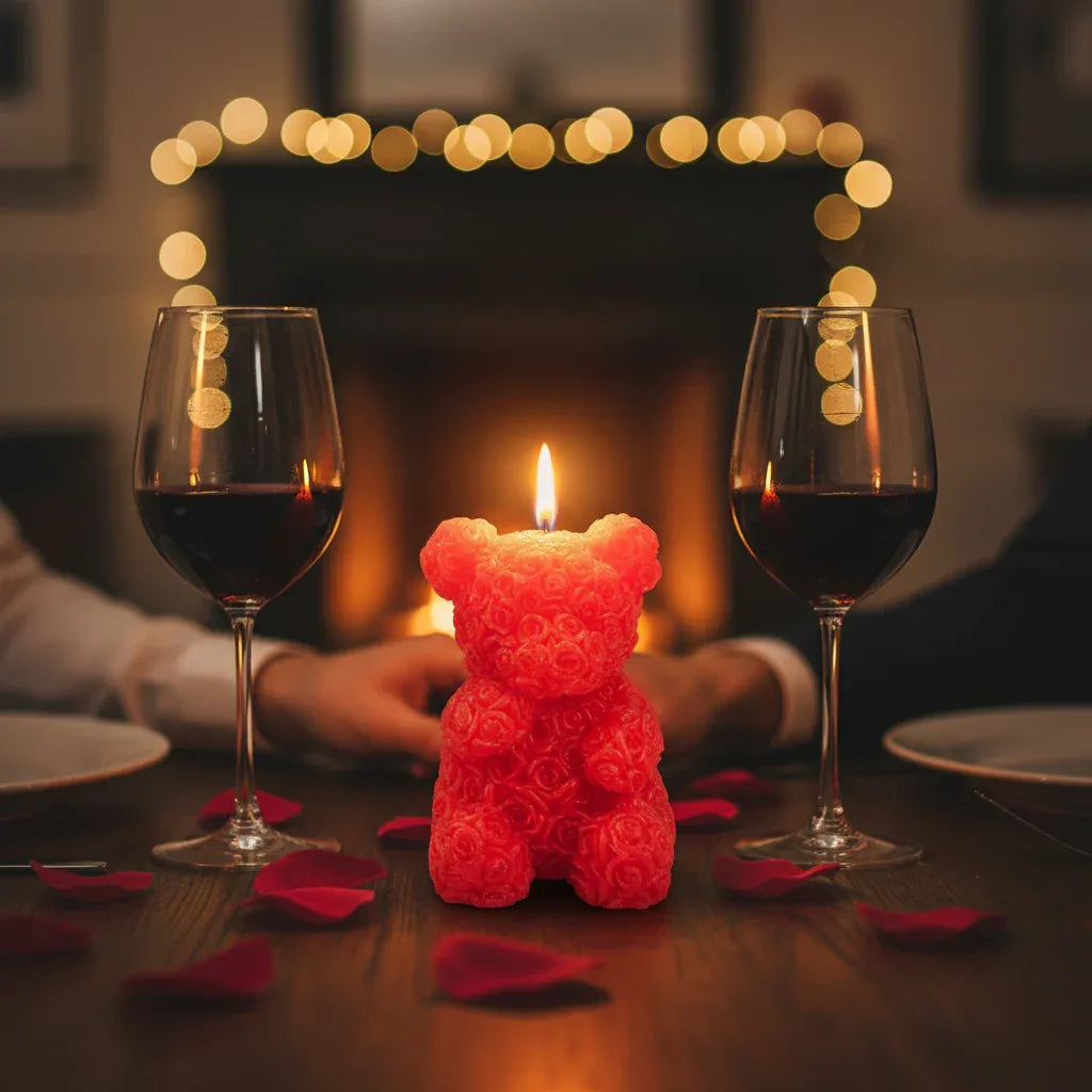 Scented Rose Bear Candle 6.6cm - Why Not Shop