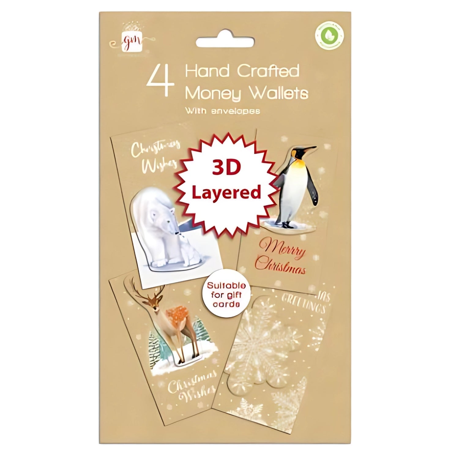 Set of 4 Christmas Money Wallets with Envelopes: 3D Layered Contemporary Design | Merthyr Tydfil | Why Not Shop Online