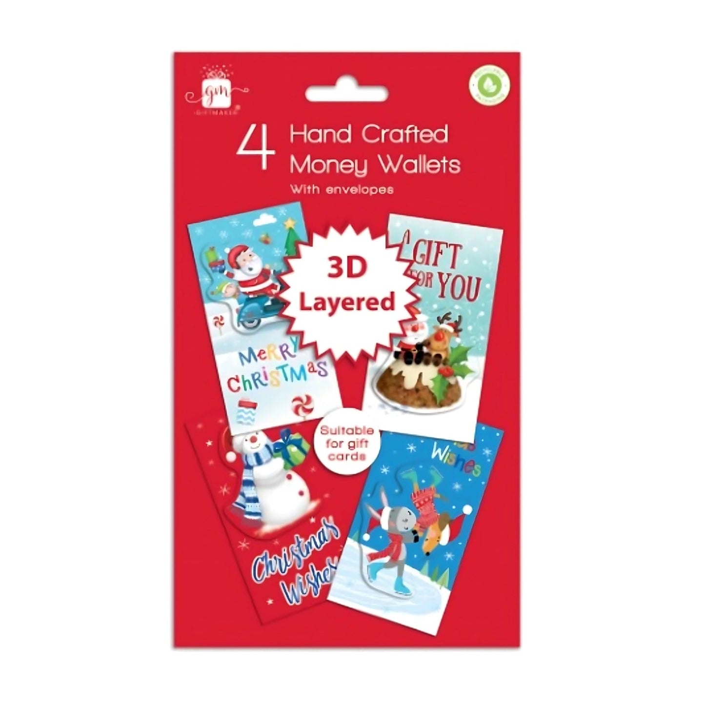 Set of 4 Christmas Money Wallets with Envelopes: 3D Layered Cute Design | Merthyr Tydfil | Why Not Shop Online