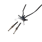 Sheriff Cowboy Bolo Neck Tie - Black & Silver