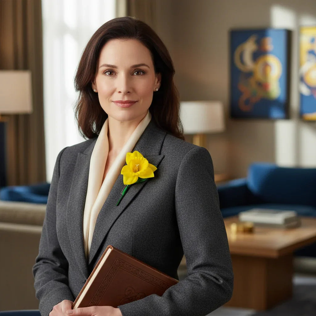 Silk Welsh Daffodil Pin Brooch - Why Not Shop