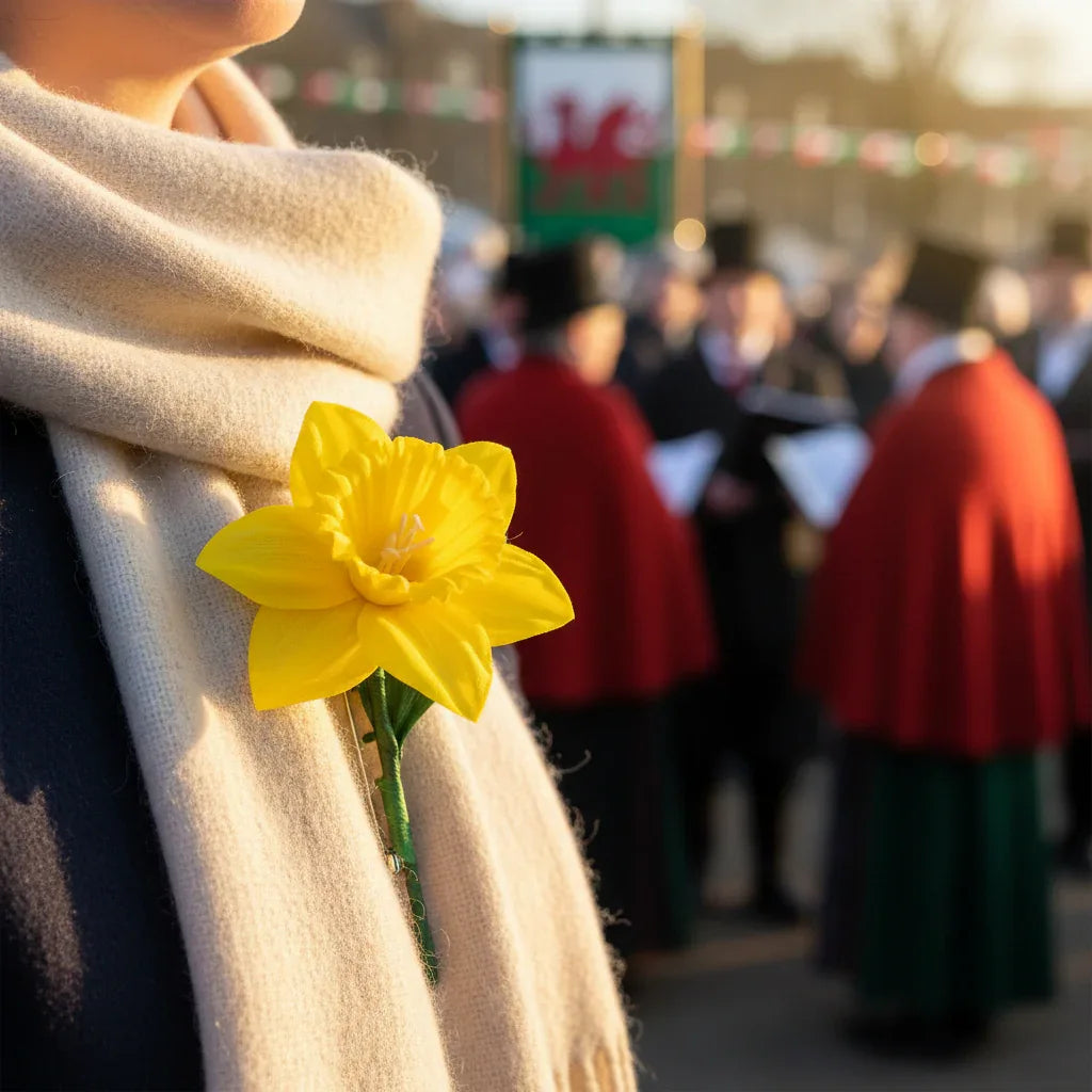 Silk Welsh Daffodil Pin Brooch - Why Not Shop