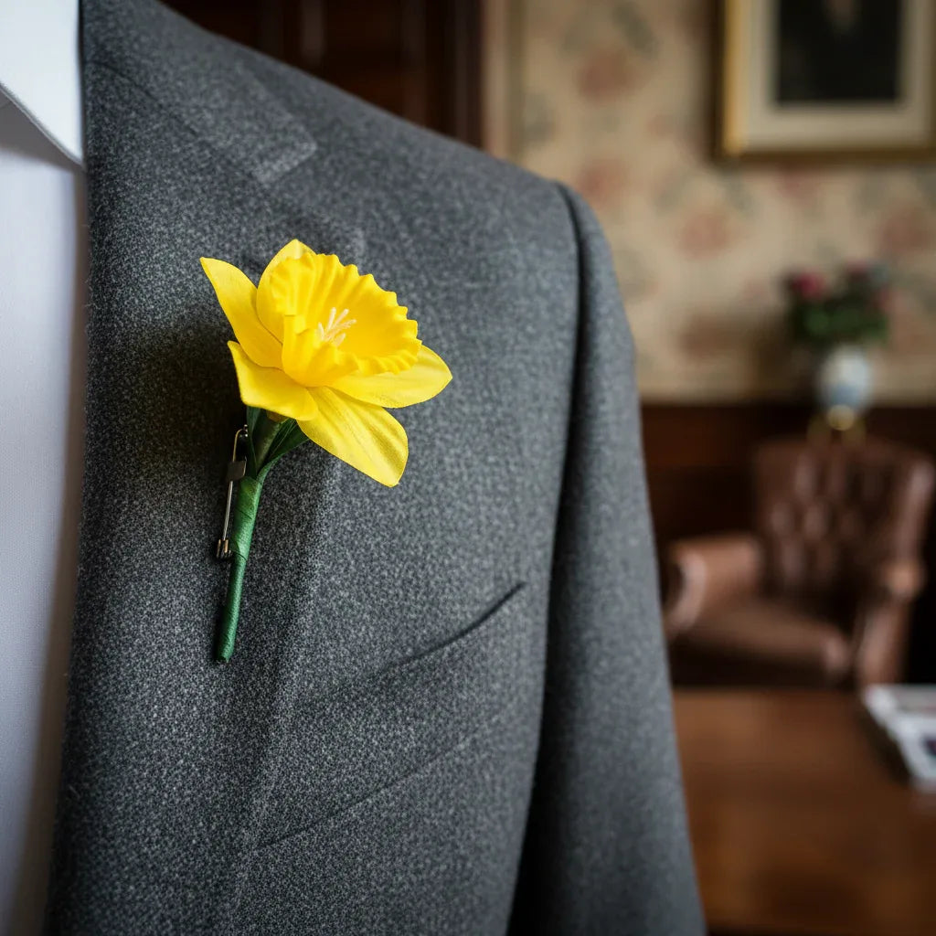Silk Welsh Daffodil Pin Brooch - Why Not Shop