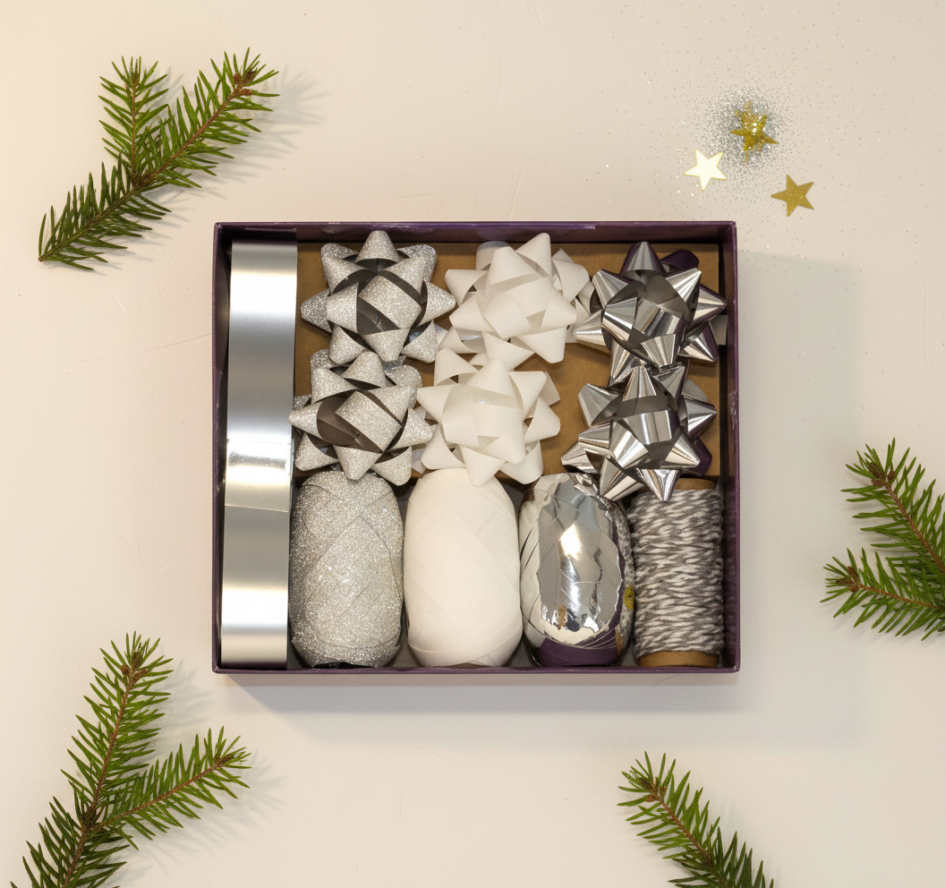 Silver Bow And Ribbon Set | Merthyr Tydfil | Why Not Shop Online