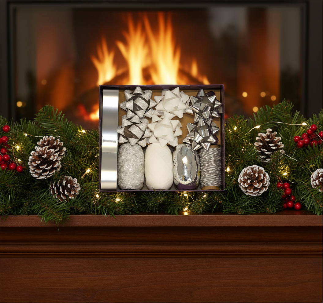 Silver Bow And Ribbon Set | Merthyr Tydfil | Why Not Shop Online