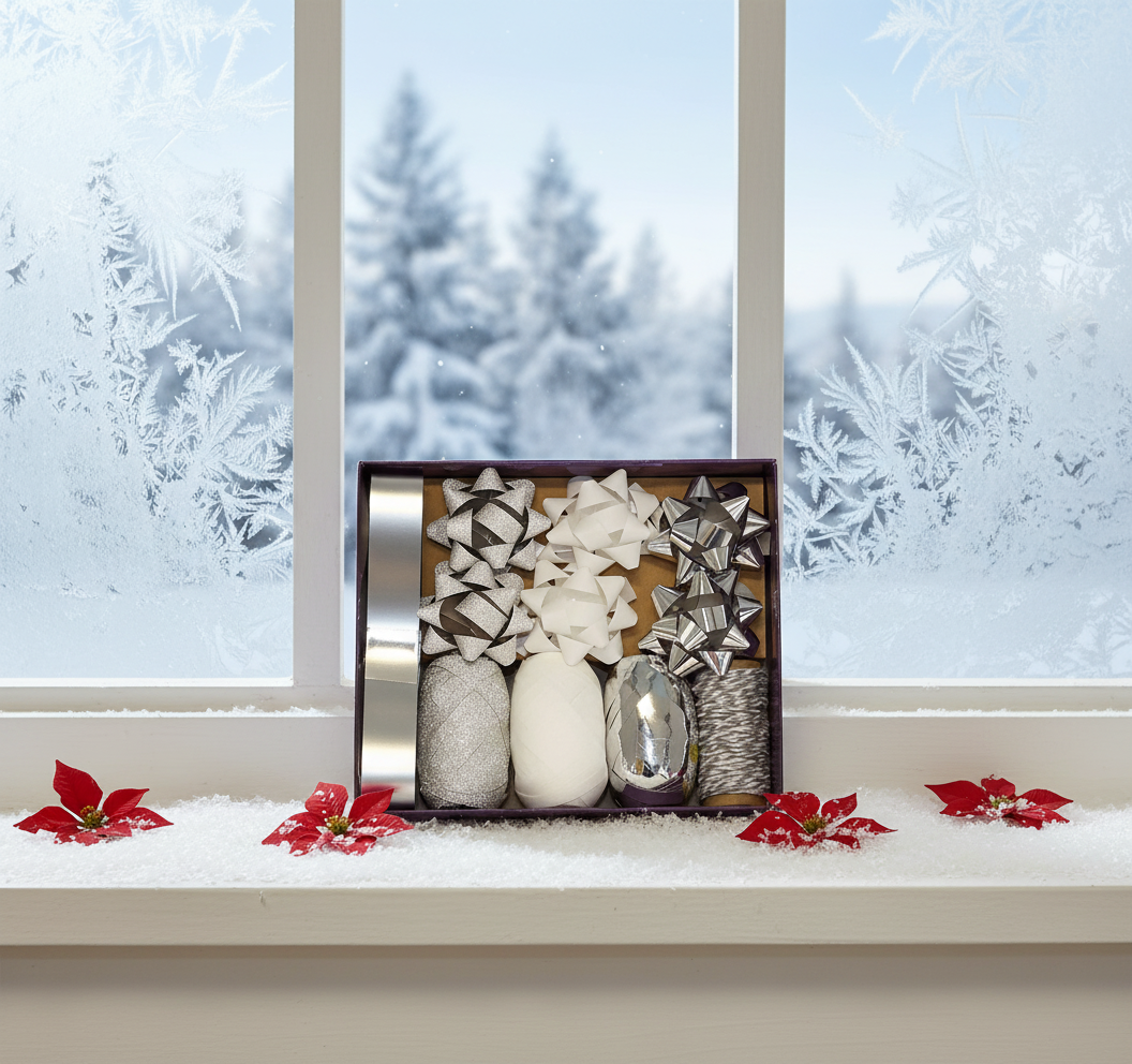 Silver Bow And Ribbon Set | Merthyr Tydfil | Why Not Shop Online