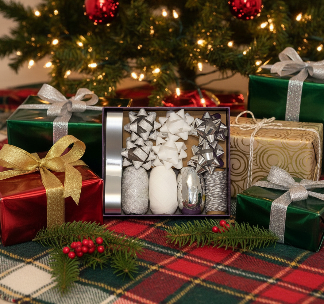 Silver Bow And Ribbon Set | Merthyr Tydfil | Why Not Shop Online