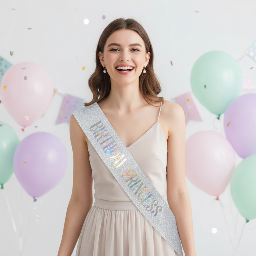 Silver Glitter Birthday Princess Sashes | Merthyr Tydfil | Why Not Shop Online