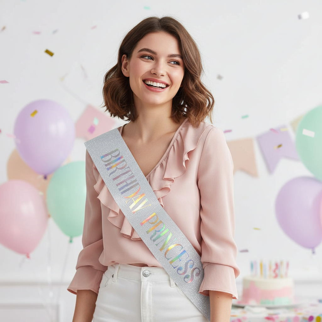 Silver Glitter Birthday Princess Sashes | Merthyr Tydfil | Why Not Shop Online