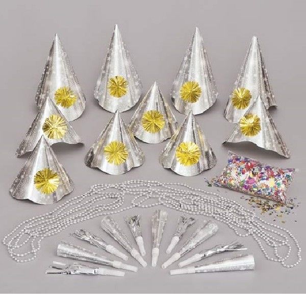 Silver New Year Party Kit For 10 People - Why Not Shop
