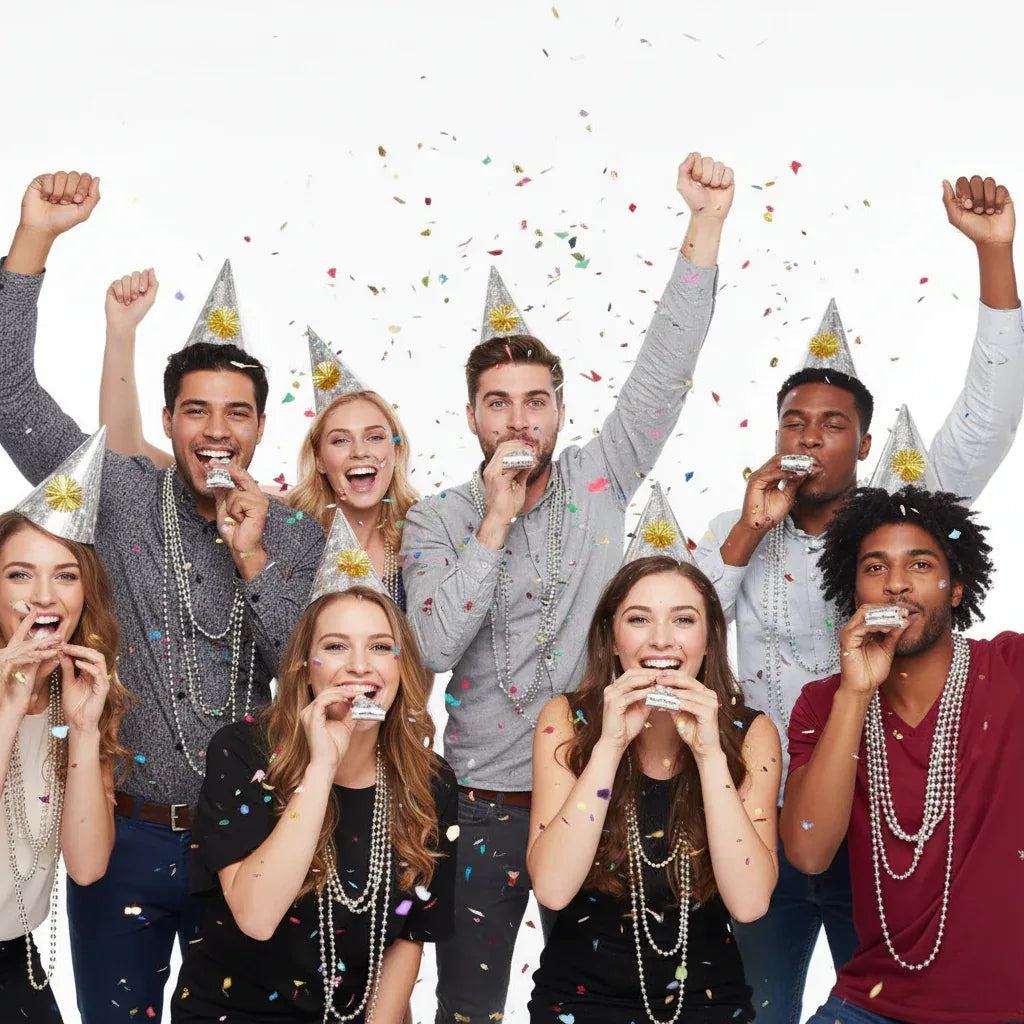 Silver New Year Party Kit For 10 People - Why Not Shop