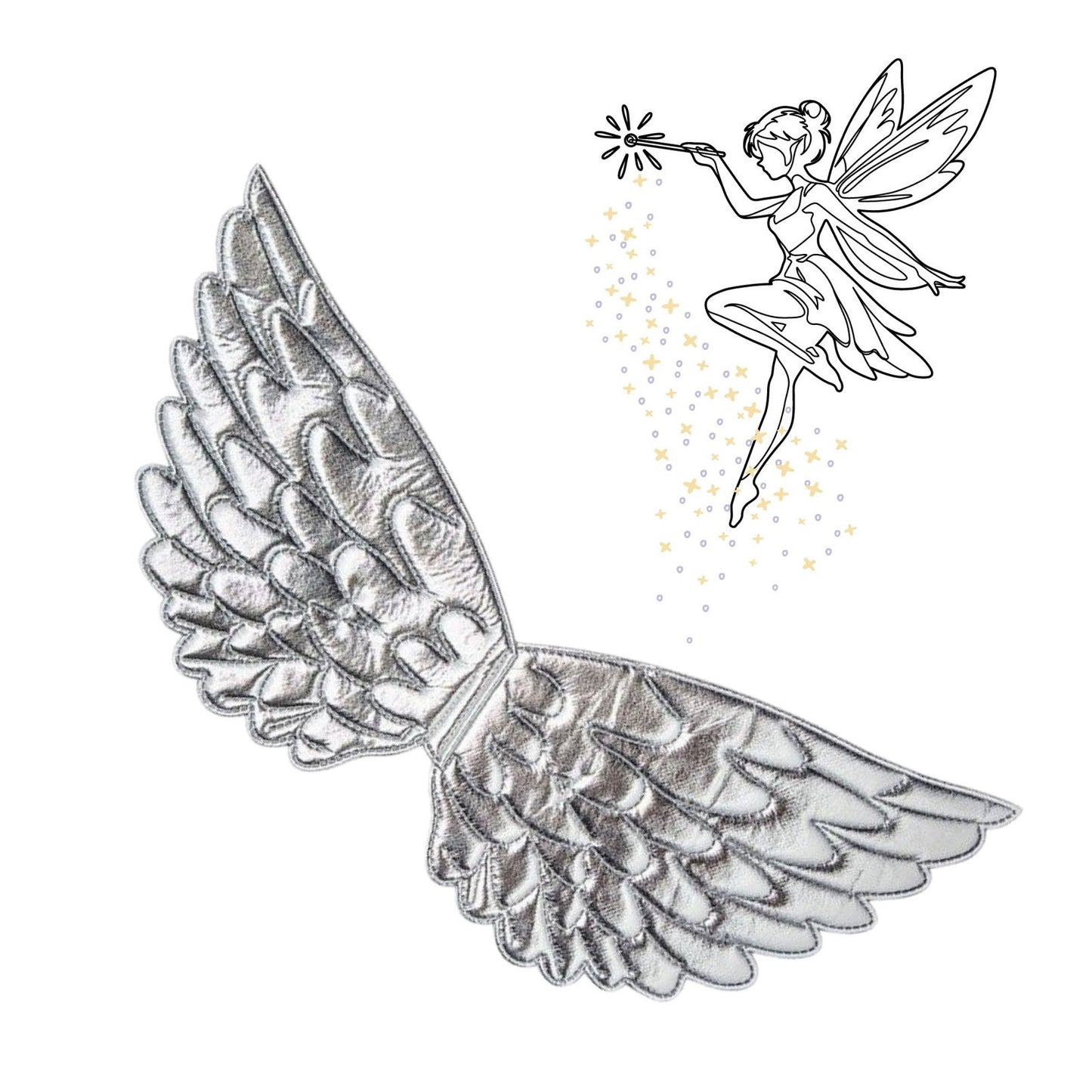 Small Elasticated Childrens Silver Angel Wings | Why Not Shop