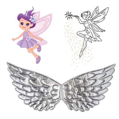 Small Elasticated Childrens Silver Angel Wings | Why Not Shop