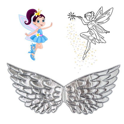 Small Elasticated Childrens Silver Angel Wings | Why Not Shop