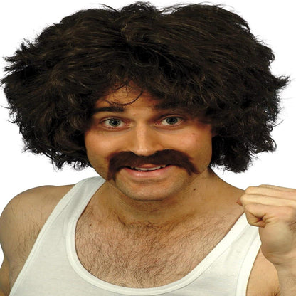 Smiffys Retro Fancy Dress Wig And Moustache Set Brown | Merthyr Tydfil | Why Not Shop Online