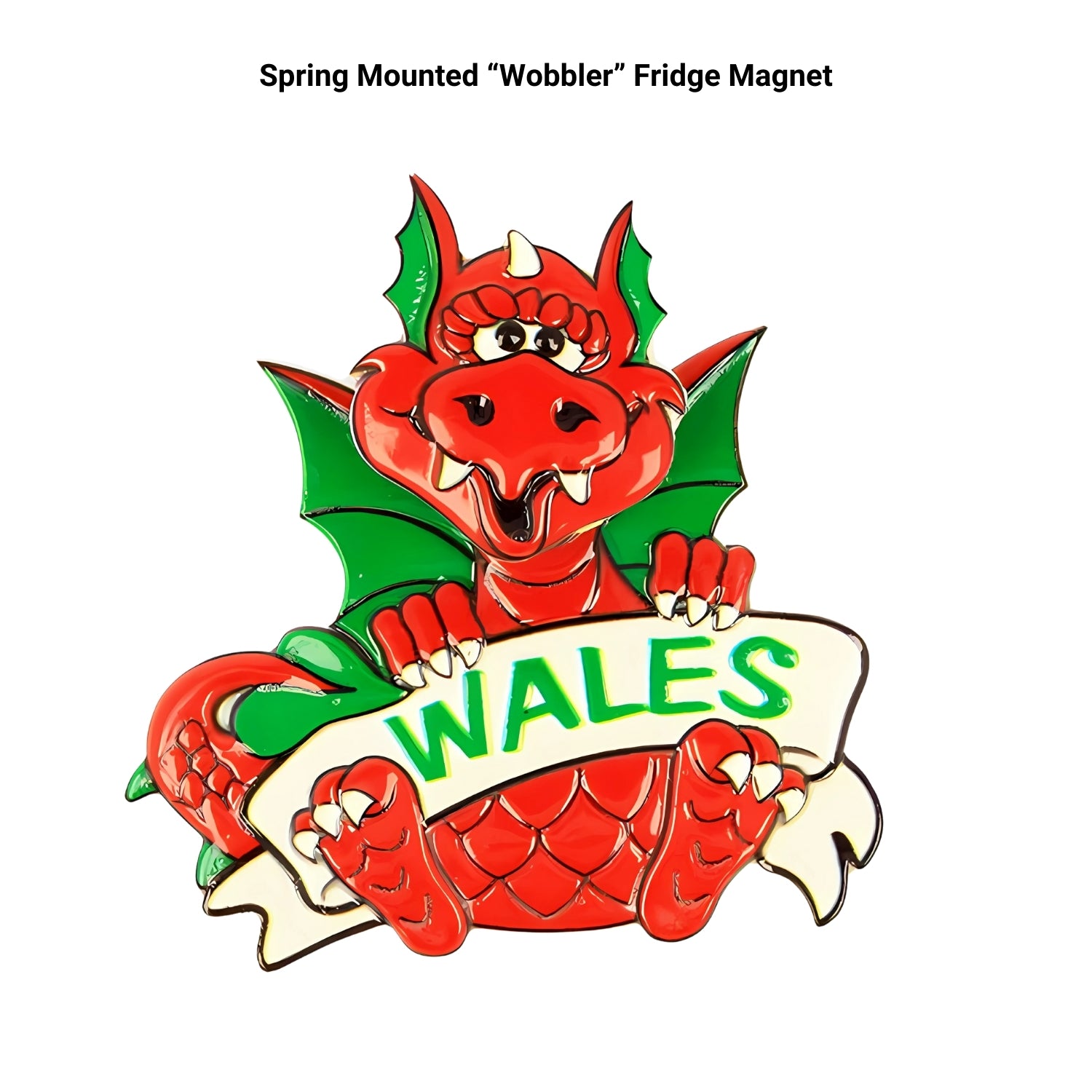 Wales Dragon Springy Printed Resin Fridge Magnet | Merthyr Tydfil | Why Not Shop Online