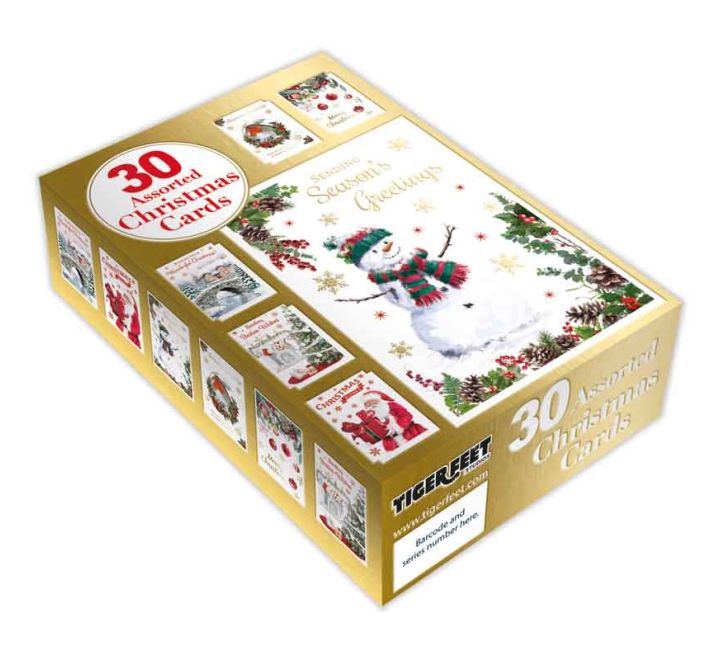 Square Traditional Bumper Boxed Christmas Cards 30 Pack | Merthyr Tydfil | Why Not Shop Online