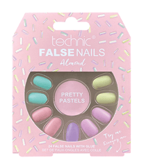 Technic Almond 24 False Nails With Glue – Pretty Pastels | Why Not Shop