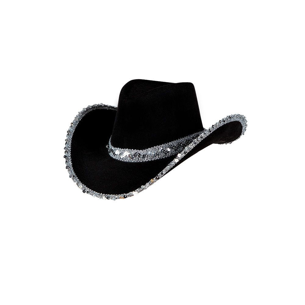 Texan Cowgirl Hat Black with Silver Sequins | Merthyr Tydfil | Why Not Shop Online