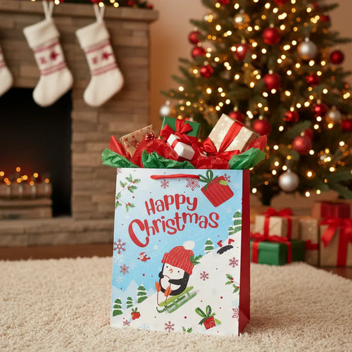 Tiger Feet Gift Bags Christmas Penguin Extra Large Portrait - Why Not Shop