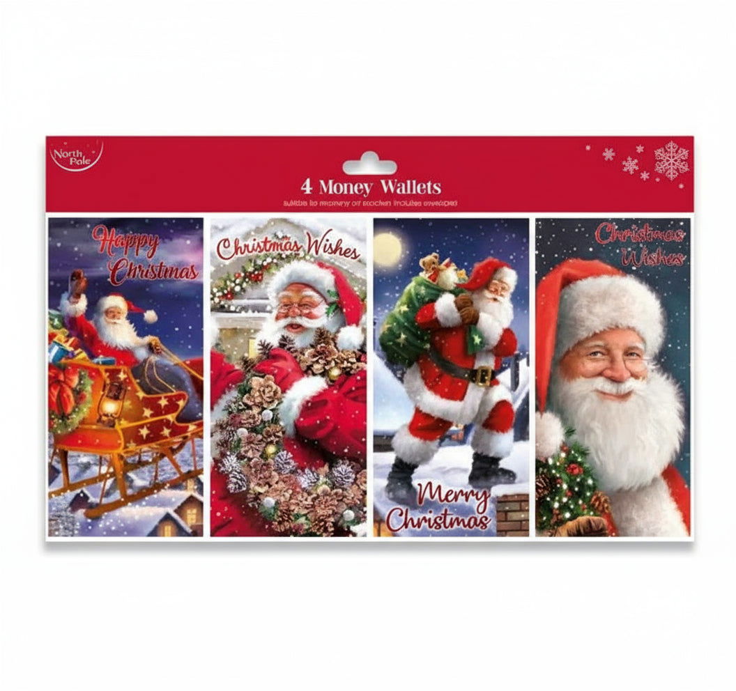 Traditional Christmas Money Wallets Pack of 4 | Merthyr Tydfil | Why Not Shop Online