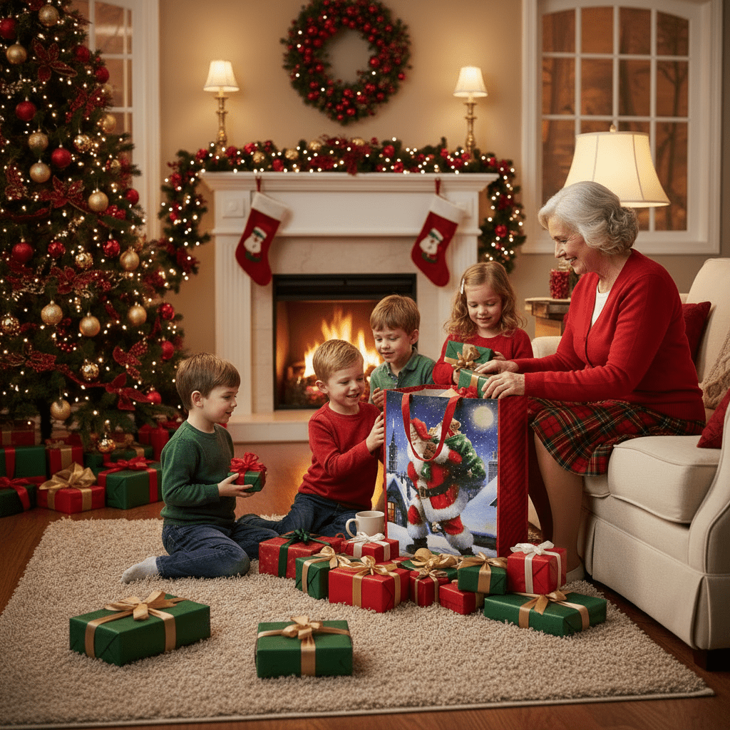 Traditional Santa Woven Jumbo Gift Bags | Merthyr Tydfil | Why Not Shop Online