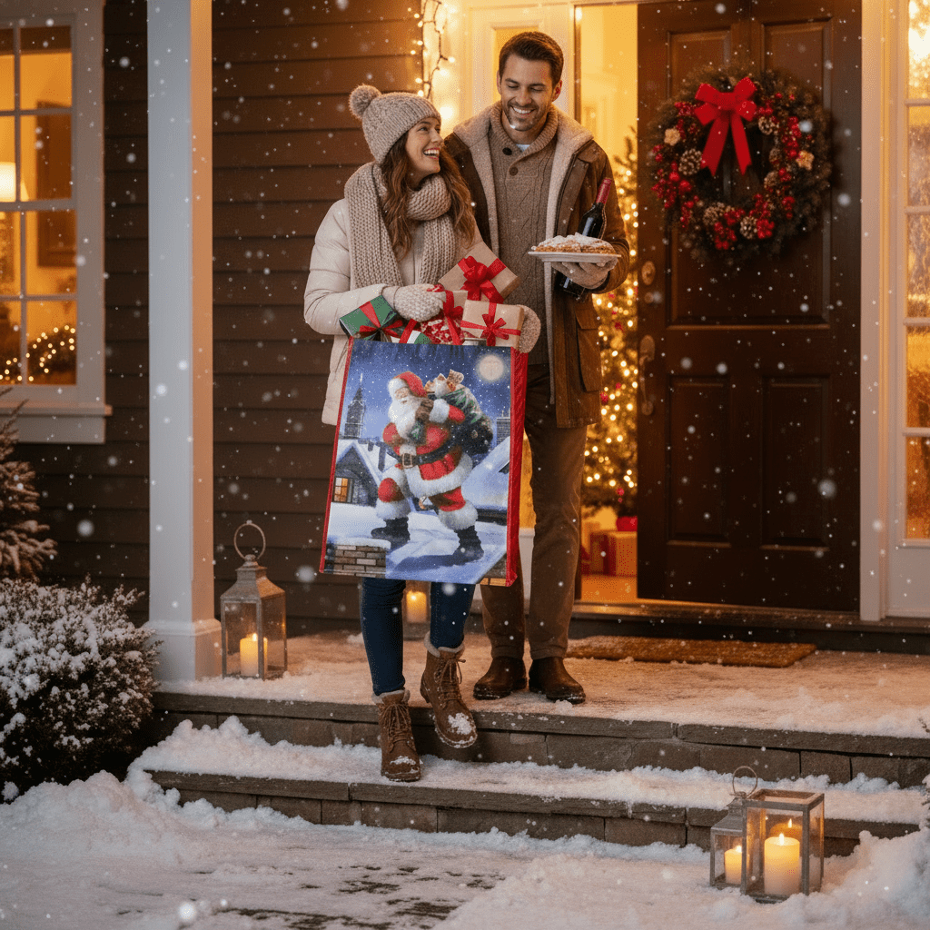 Traditional Santa Woven Jumbo Gift Bags | Merthyr Tydfil | Why Not Shop Online