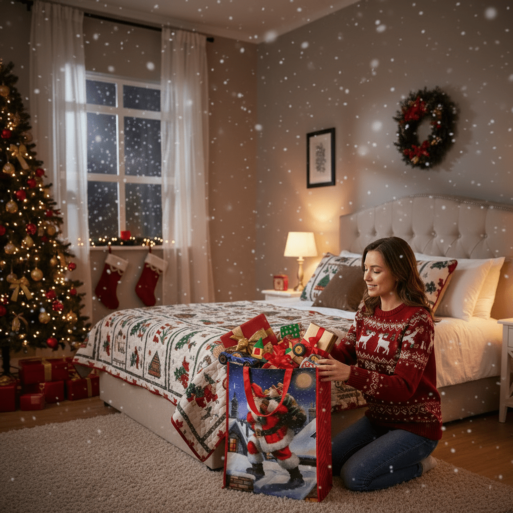 Traditional Santa Woven Jumbo Gift Bags | Merthyr Tydfil | Why Not Shop Online