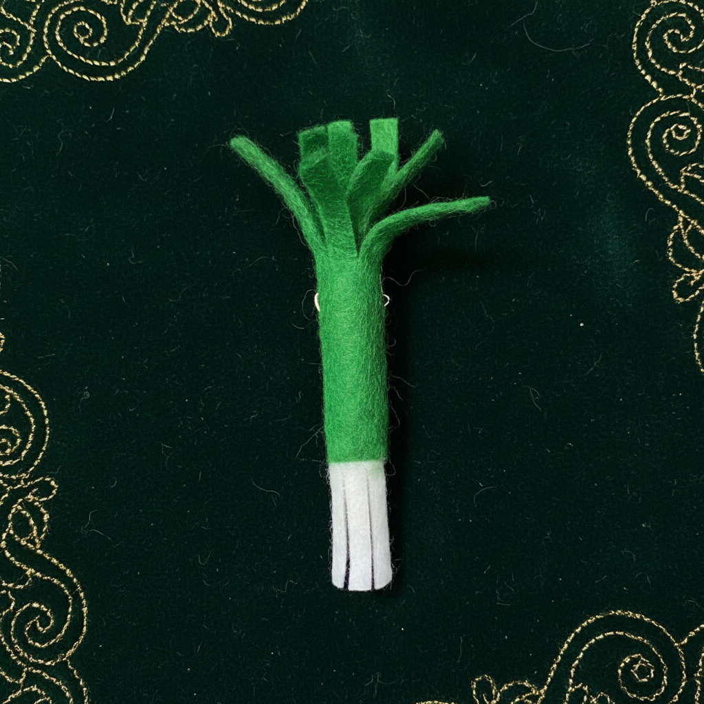 Traditional Welsh Leek Pin Felt Lapel Badge | Merthyr Tydfil | Why Not Shop Online